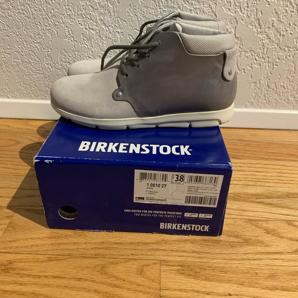 Leather Birkenstock grey Boots (size 38)